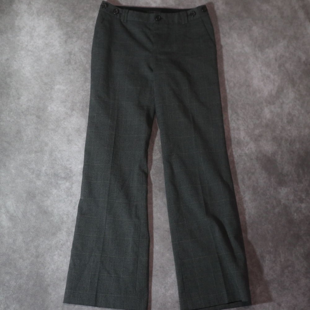 Banana Republic Martin Fit Plaid Trousers Grey Petite